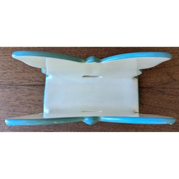 Pioneer Woman Breezy Blossom Butterfly Ceramic Napkin Holder, Teal / Floral - Picture 7 of 9